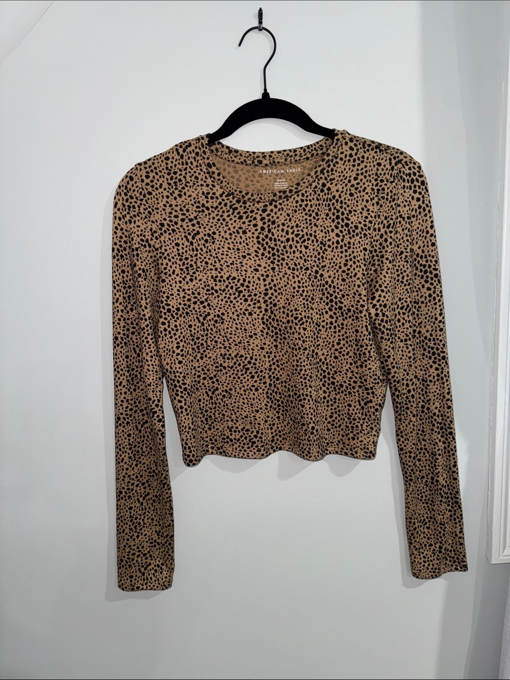 American Eagle Outfitters Brown Cheetah Print Long Sleeve Top